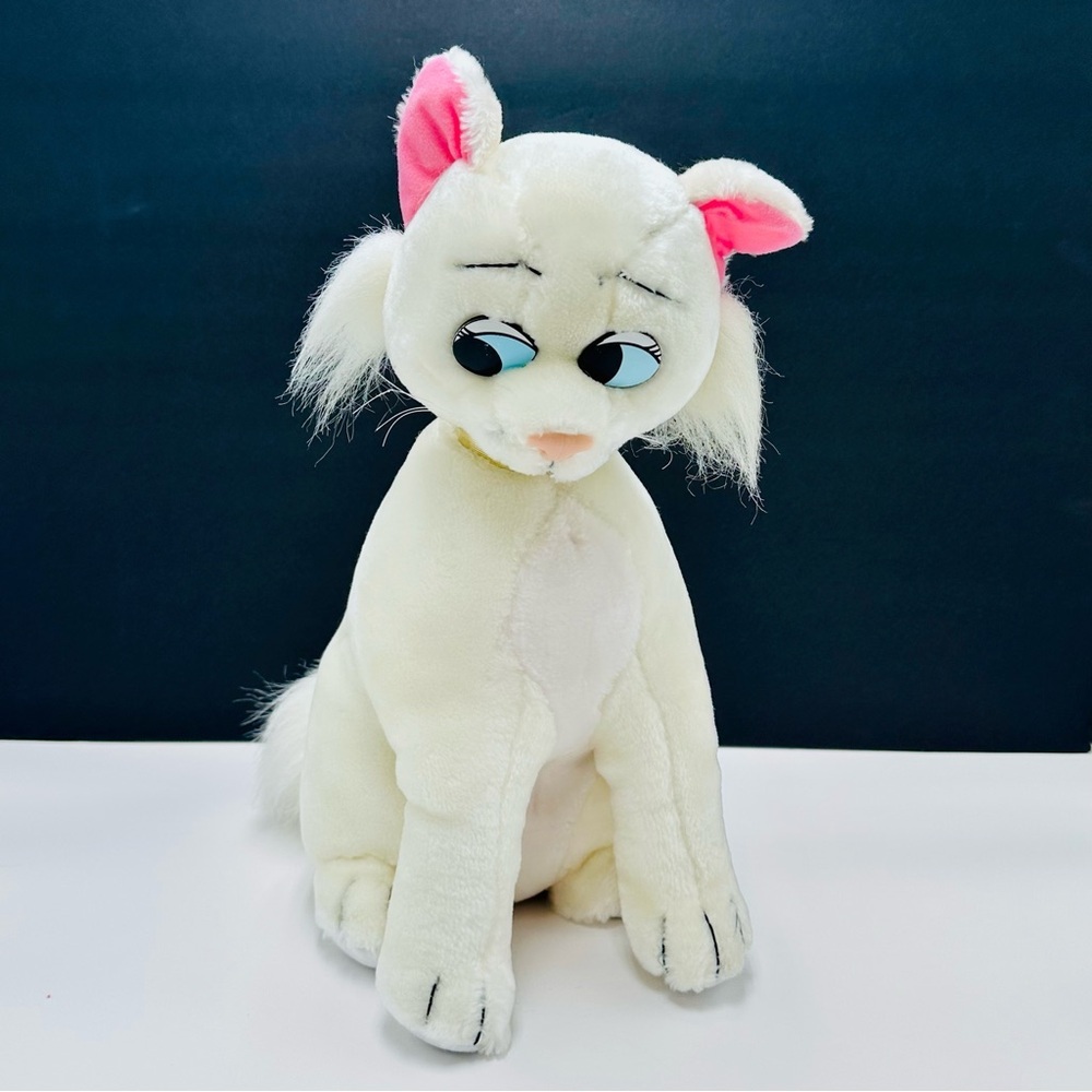 Vintage Disney Sears Aristocats Duchess Gold Collar White Cat Plush 16” Korea